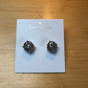 Silver glitter Kate Spade Earrings